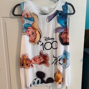 Disney White Women’s Tank Top with Colorful Character Print